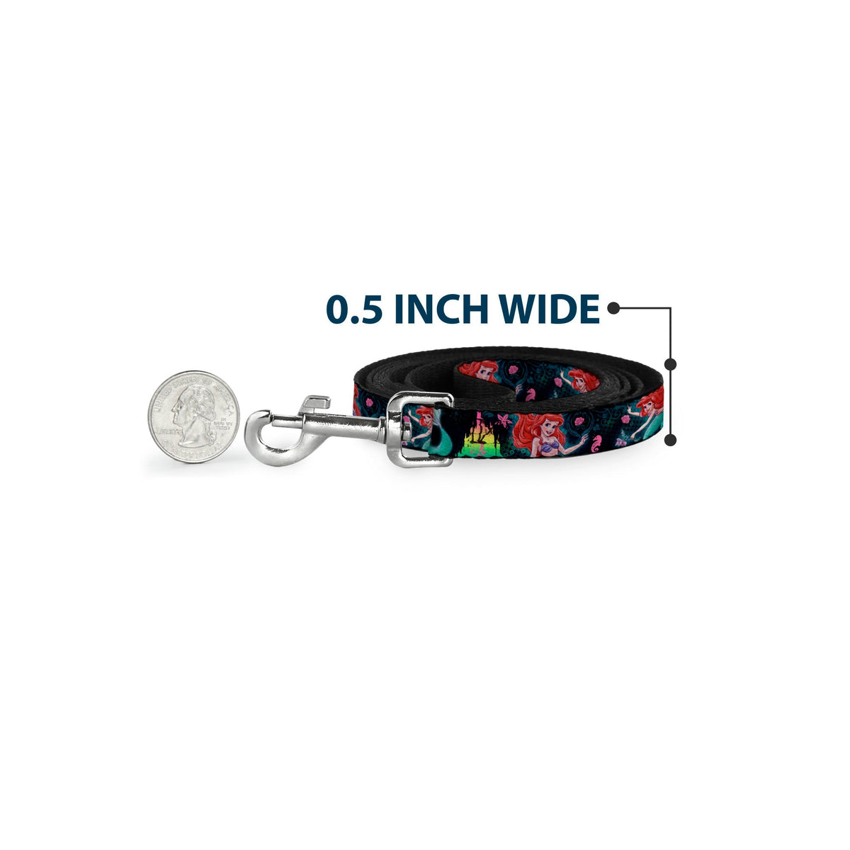 Dog Leash - Ariel Underwater Poses/Palace Silhouette 