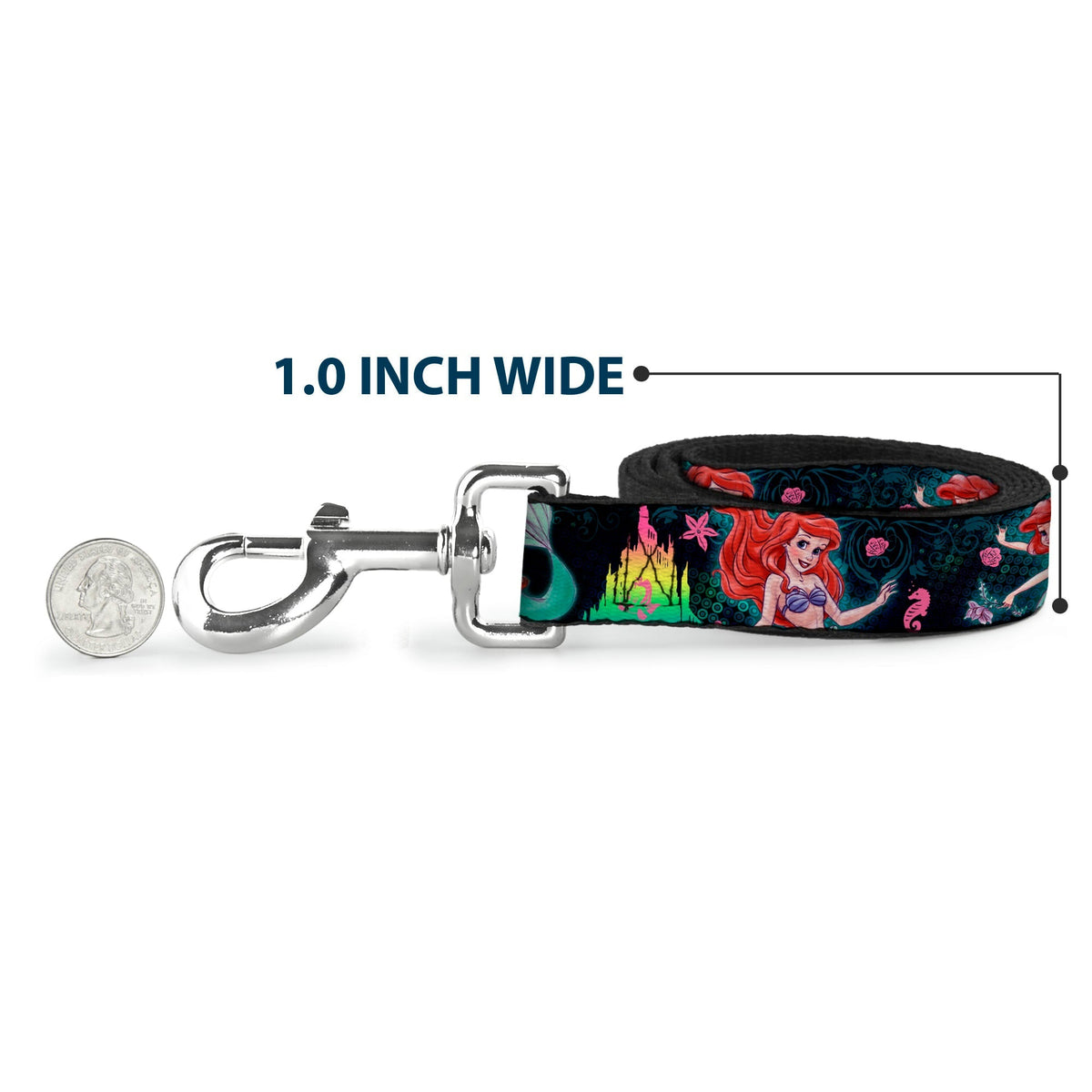 Dog Leash - Ariel Underwater Poses/Palace Silhouette 