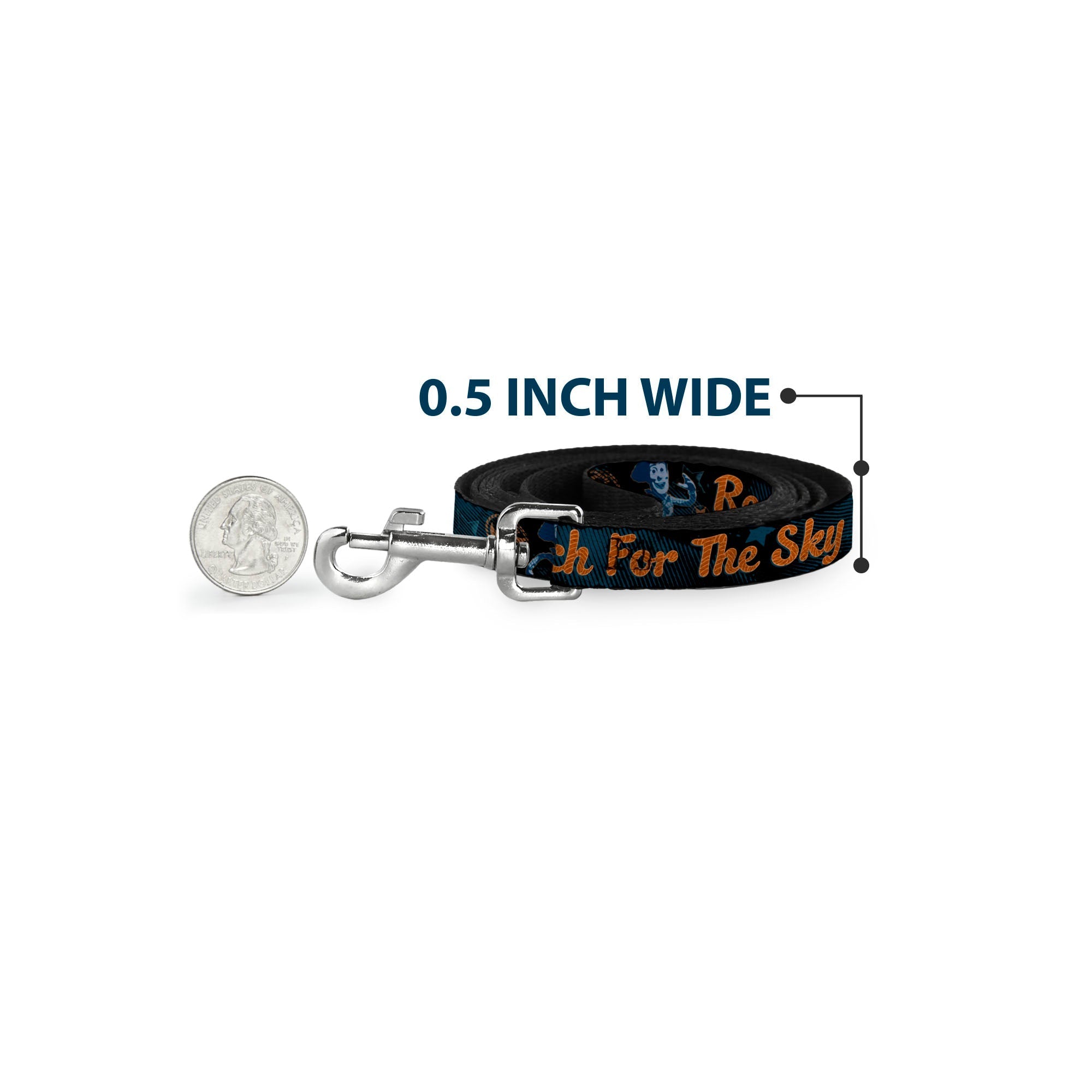 Dog Leash - Woody REACH FOR THE SKY Denim Blue Print 