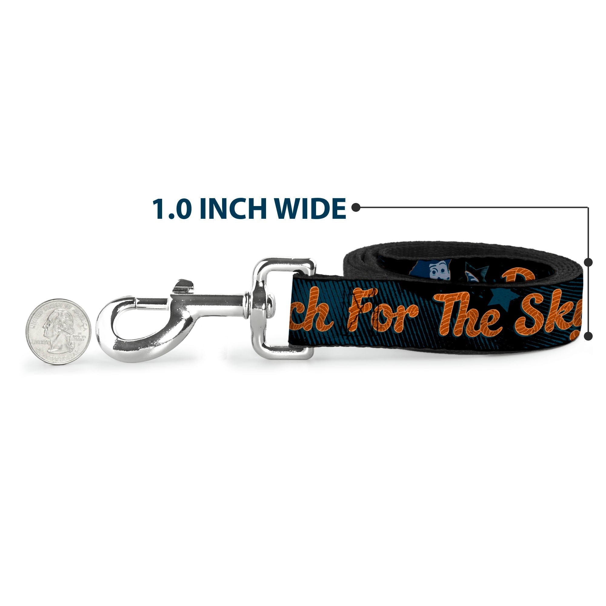 Dog Leash - Woody REACH FOR THE SKY Denim Blue Print 