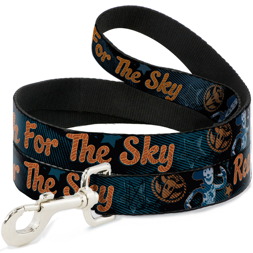 Dog Leash - Woody REACH FOR THE SKY Denim Blue Print 