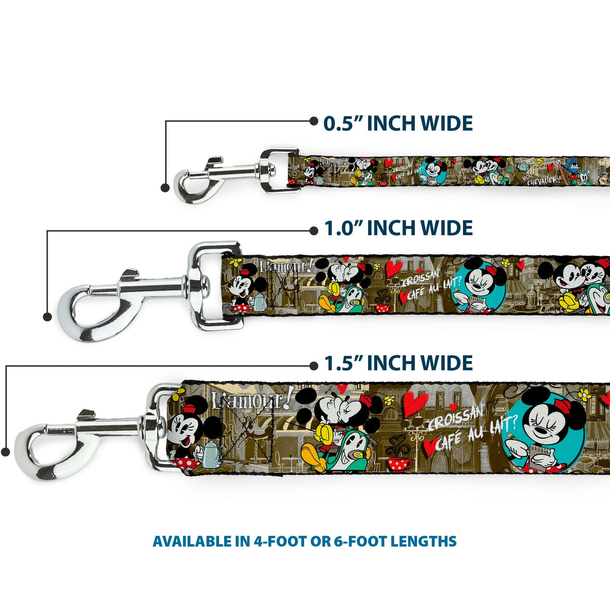 Dog Leash - Mickey & Minnie Croissant de Triomphe Scenes 