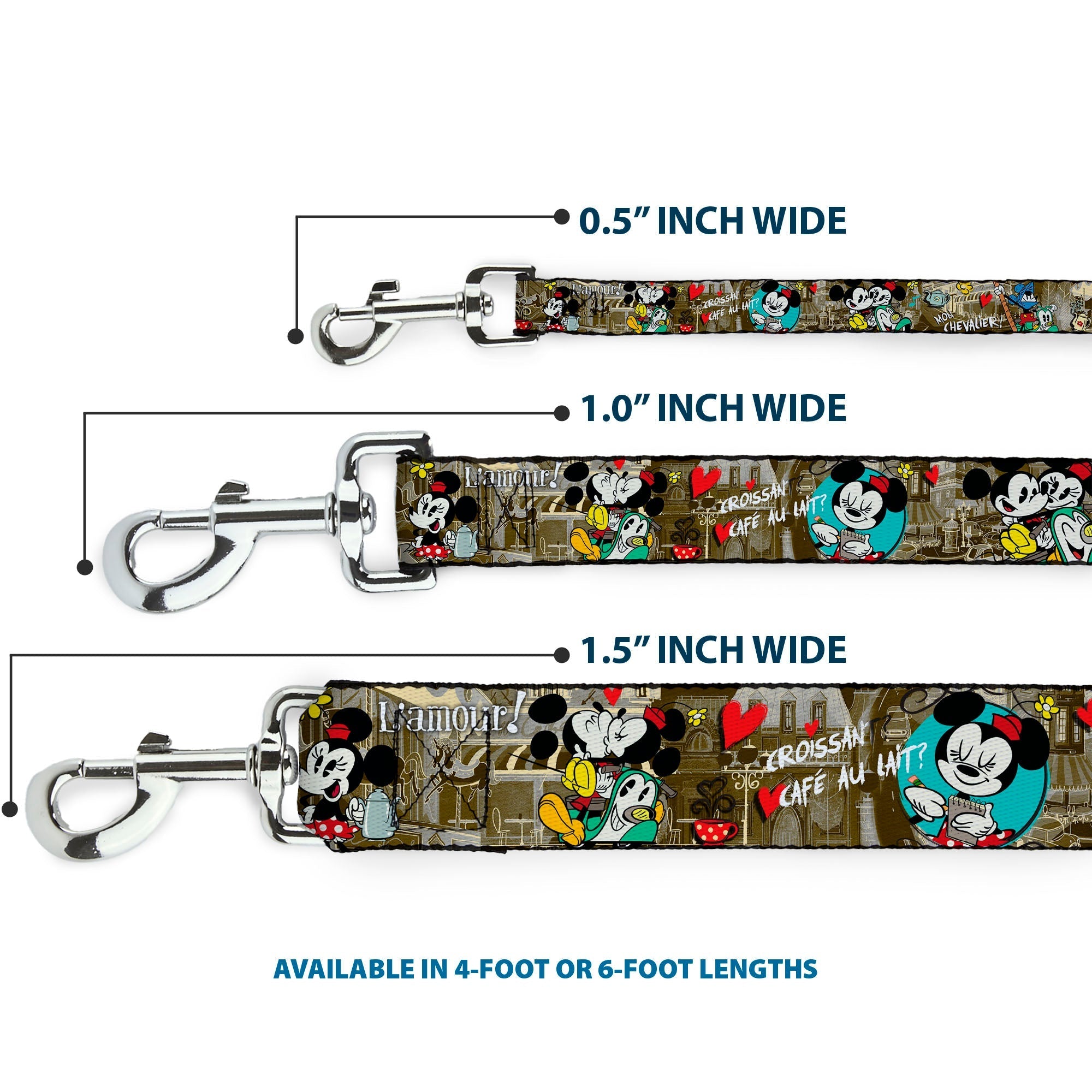 Dog Leash - Mickey & Minnie Croissant de Triomphe Scenes 