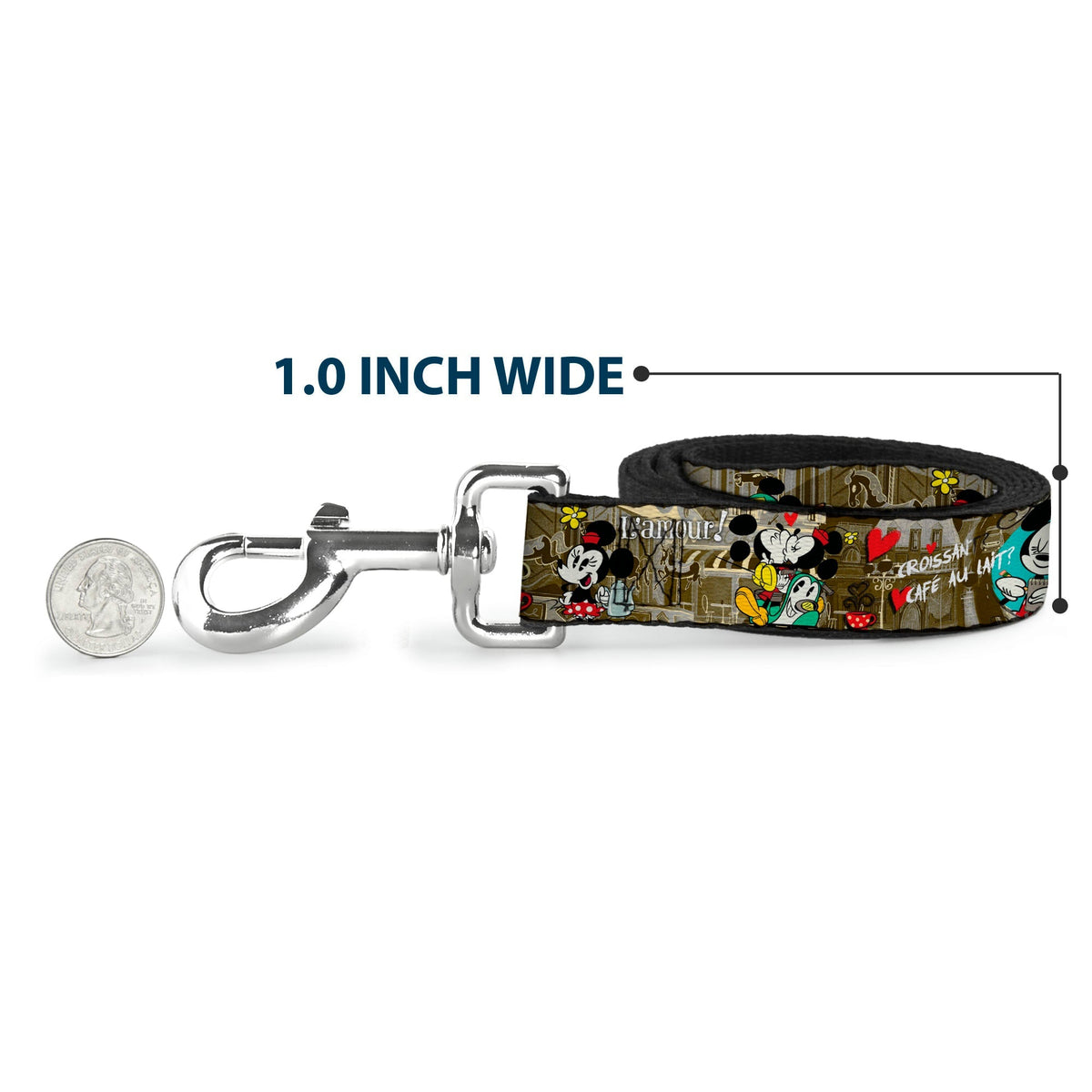 Dog Leash - Mickey & Minnie Croissant de Triomphe Scenes 
