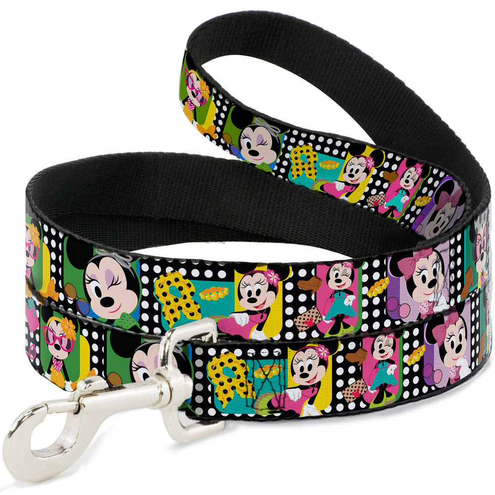 Dog Leash - Mini Minnie Fashion Poses/Polka Dot Black/White/Multi Color 