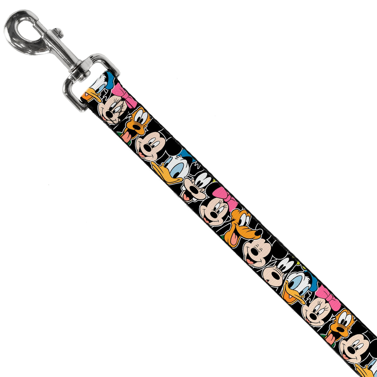 Dog Leash - Classic Disney Character Faces Black 