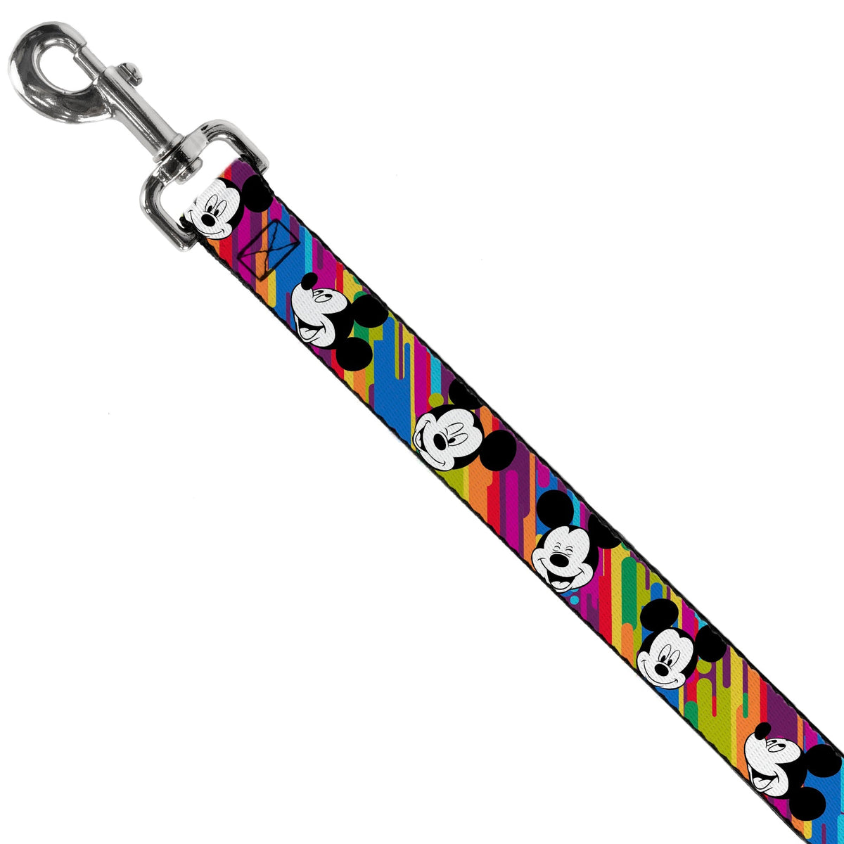 Dog Leash - Mickey Mouse Expressions Multi Color White/Black 