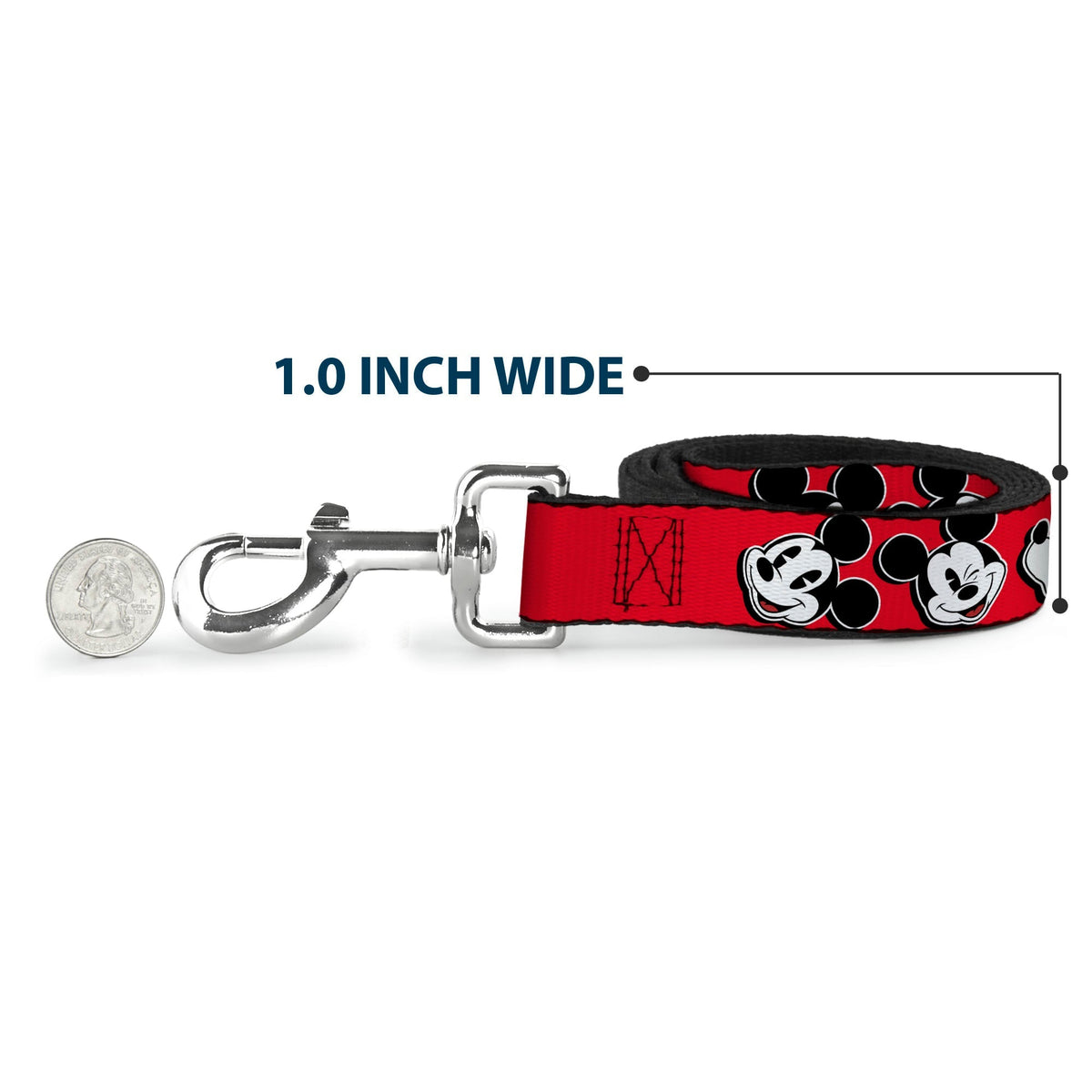 Dog Leash - Mickey Mouse Expressions Red/Black/White 