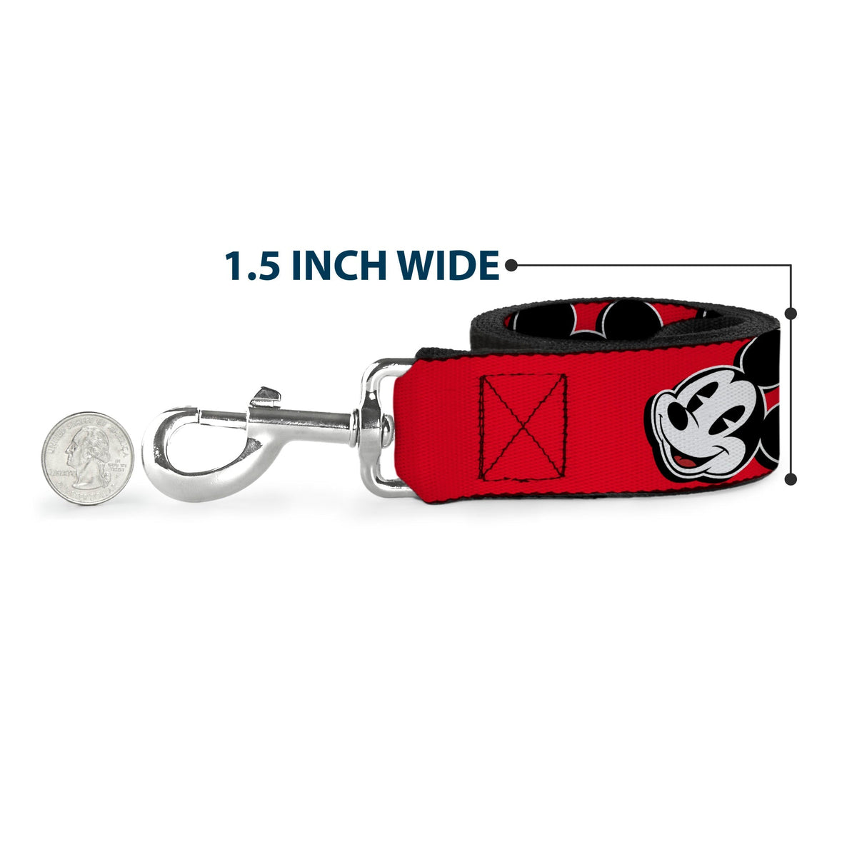 Dog Leash - Mickey Mouse Expressions Red/Black/White 