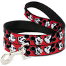 Dog Leash - Mickey Mouse Expressions Red/Black/White