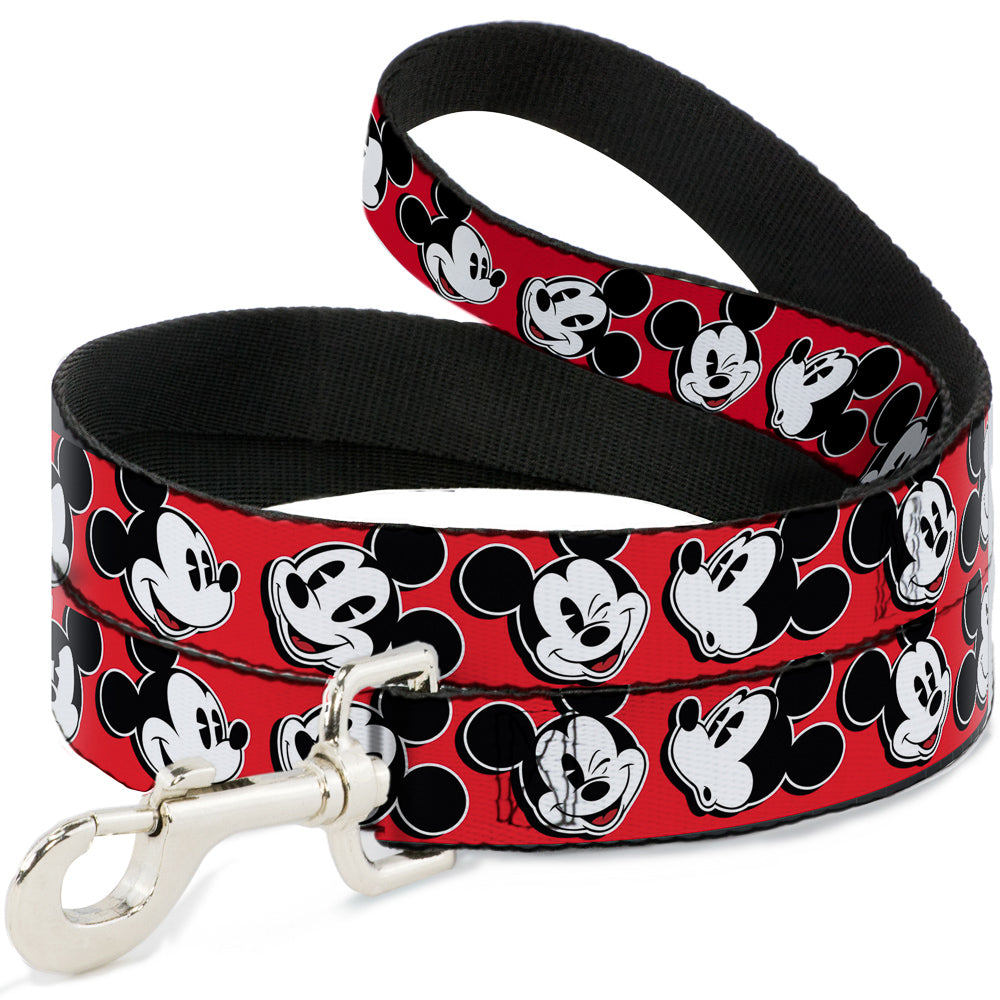 Dog Leash - Mickey Mouse Expressions Red/Black/White 