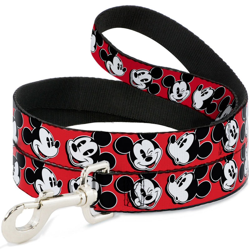 Dog Leash - Mickey Mouse Expressions Red/Black/White 