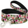 Dog Leash - Moana Hugging Pua Pose and Tropical Flora Beige