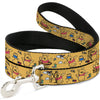 Buckle-Down Disney Winnie the Pooh Happy Poses Golden Dog Leash