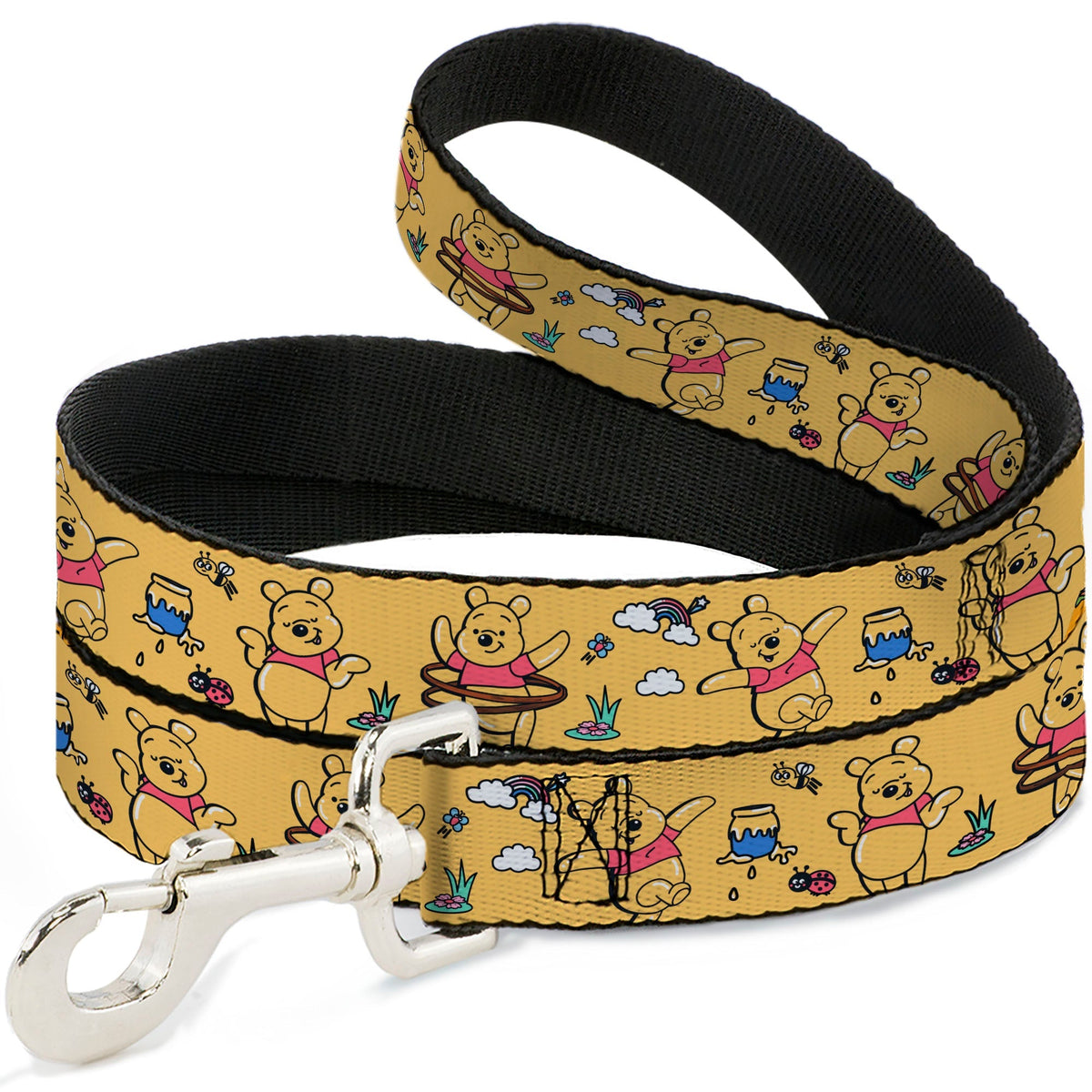 Dog Leash - Winnie the Pooh Happy Poses Golden Yellow 