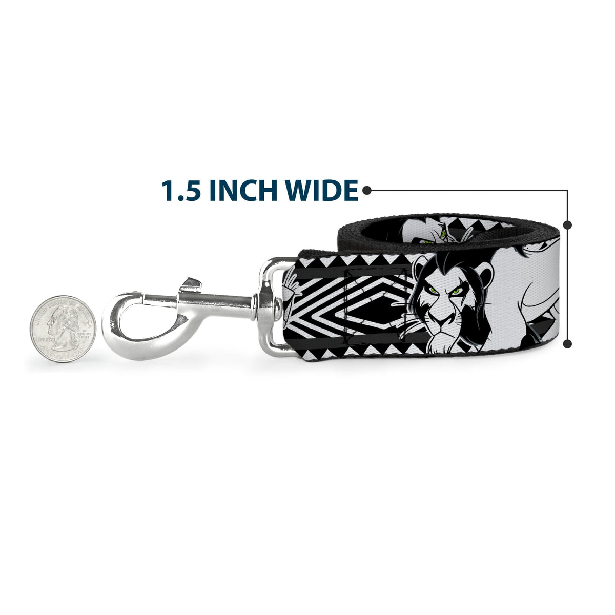 Dog Leash - Mickey & Minnie Peek-a-Boo Expressions Swirl Black/White 