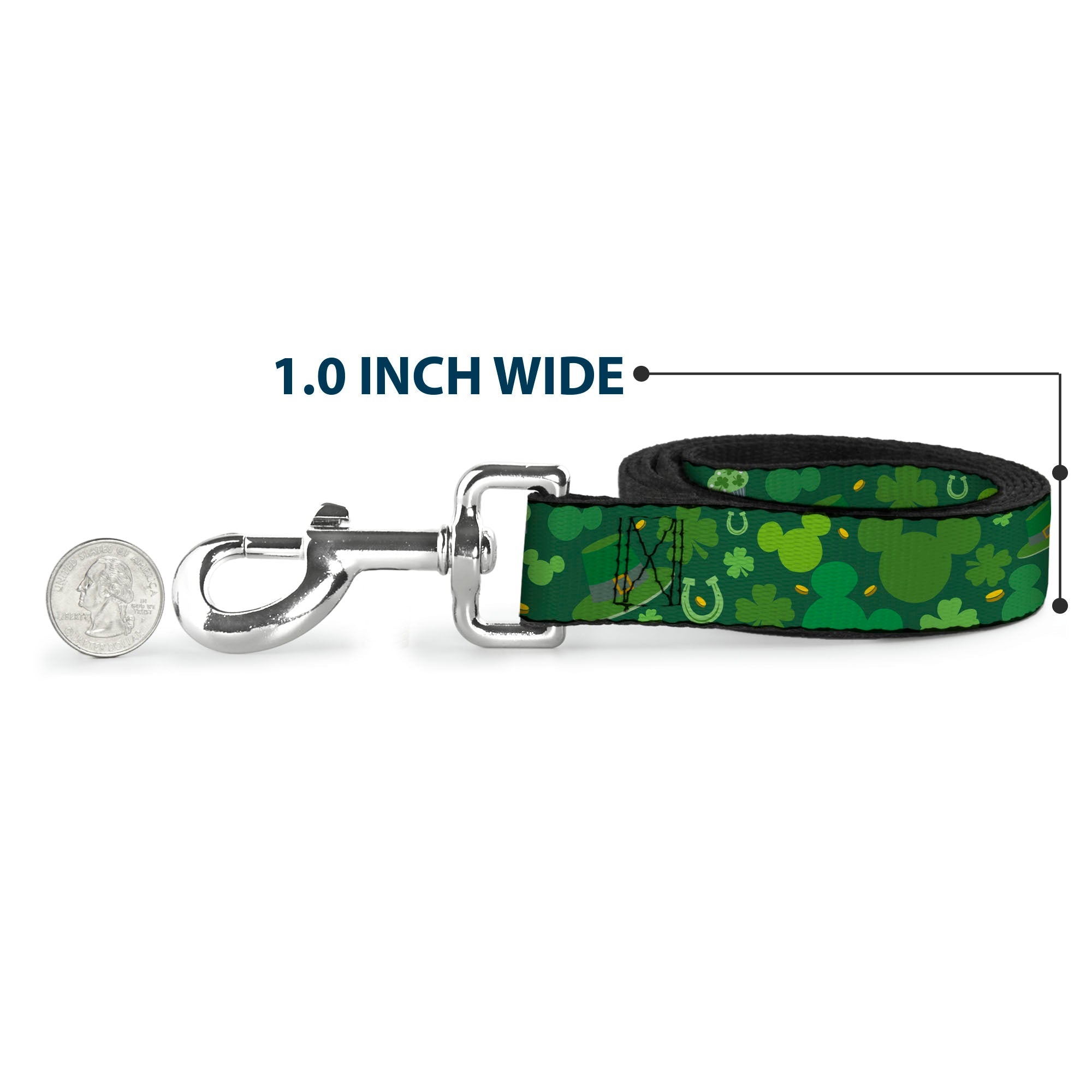 Dog Leash - St. Patricks Day Mickey Collage Greens 