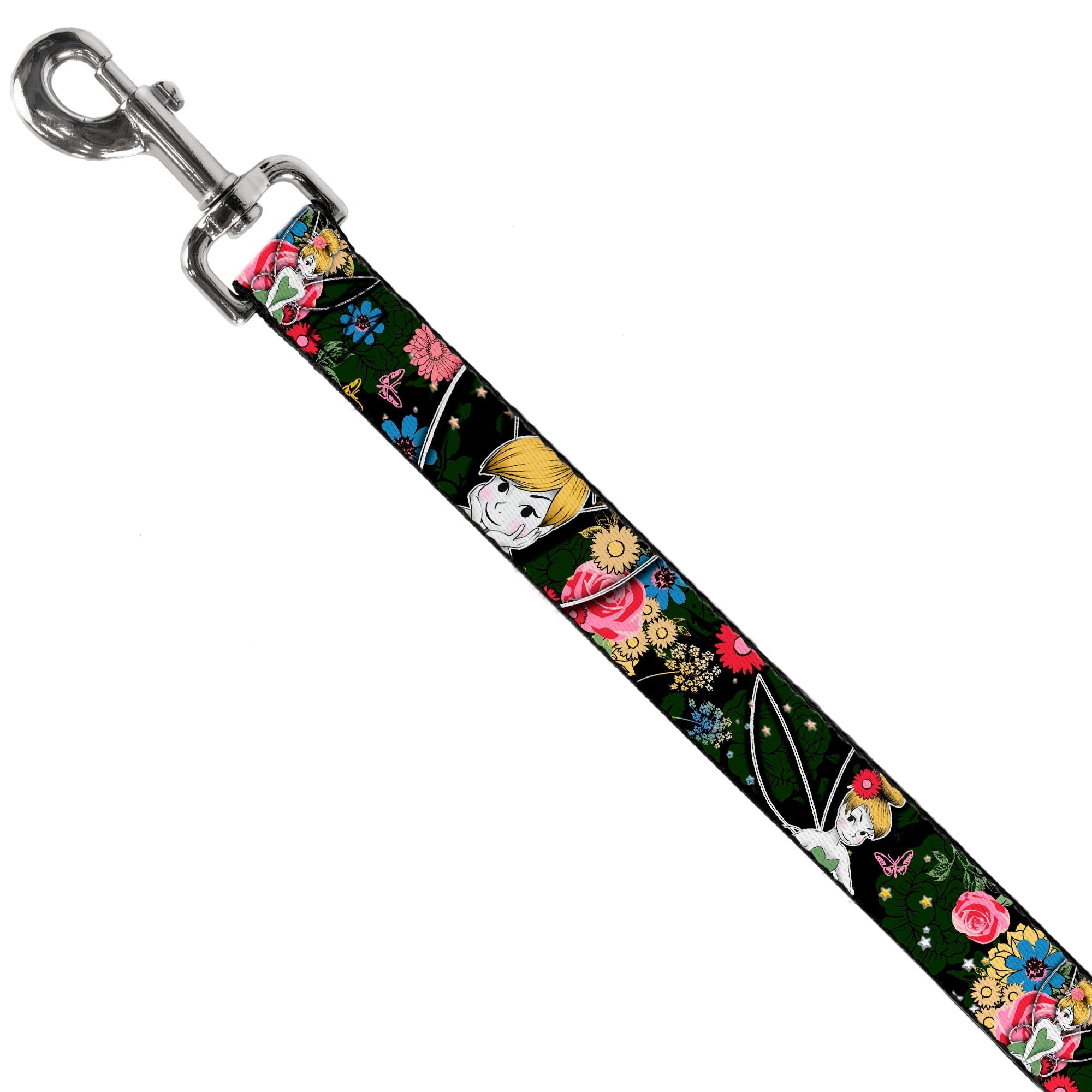 Dog Leash - Tinker Bell Poses/Sleeping Floral Collage 