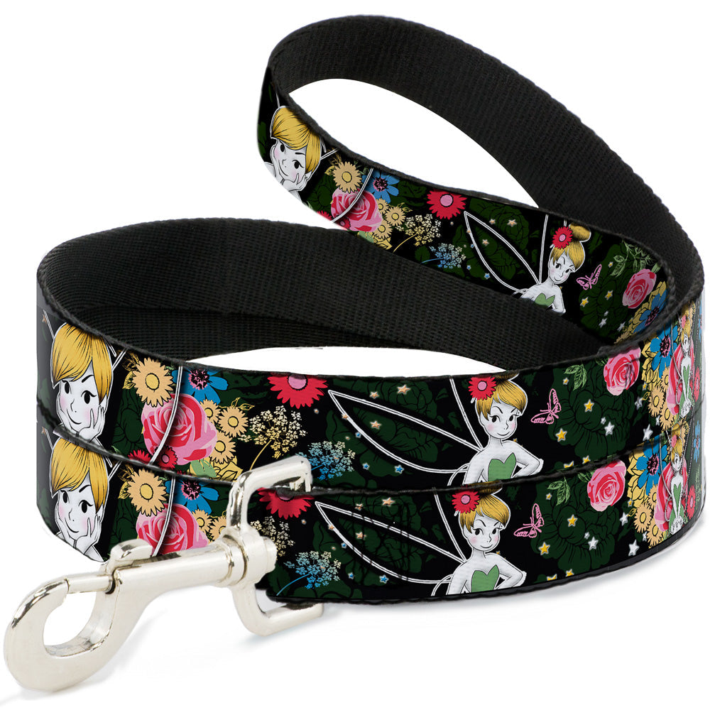 Dog Leash - Tinker Bell Poses/Sleeping Floral Collage 