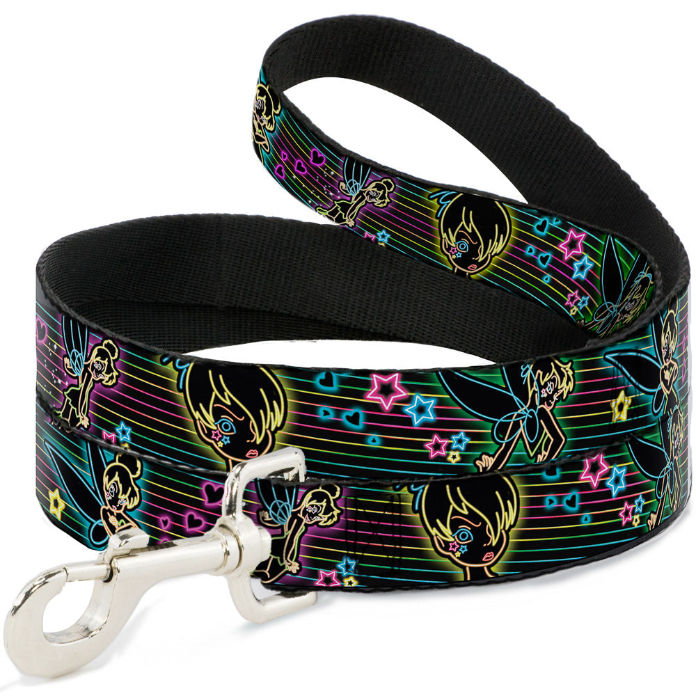 Dog Leash - Electric Tinkerbell Poses/Stripes Black/Multi Neon 