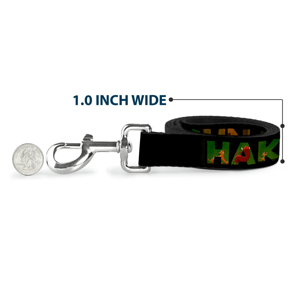 Dog Leash - HAKUNA MATATA Black/Lion King Scenes 