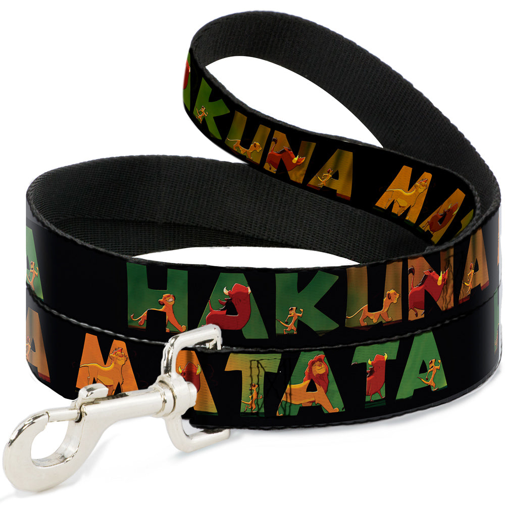 Dog Leash - HAKUNA MATATA Black/Lion King Scenes 