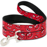 Dog Leash - Animal Expressions Scattered Reds
