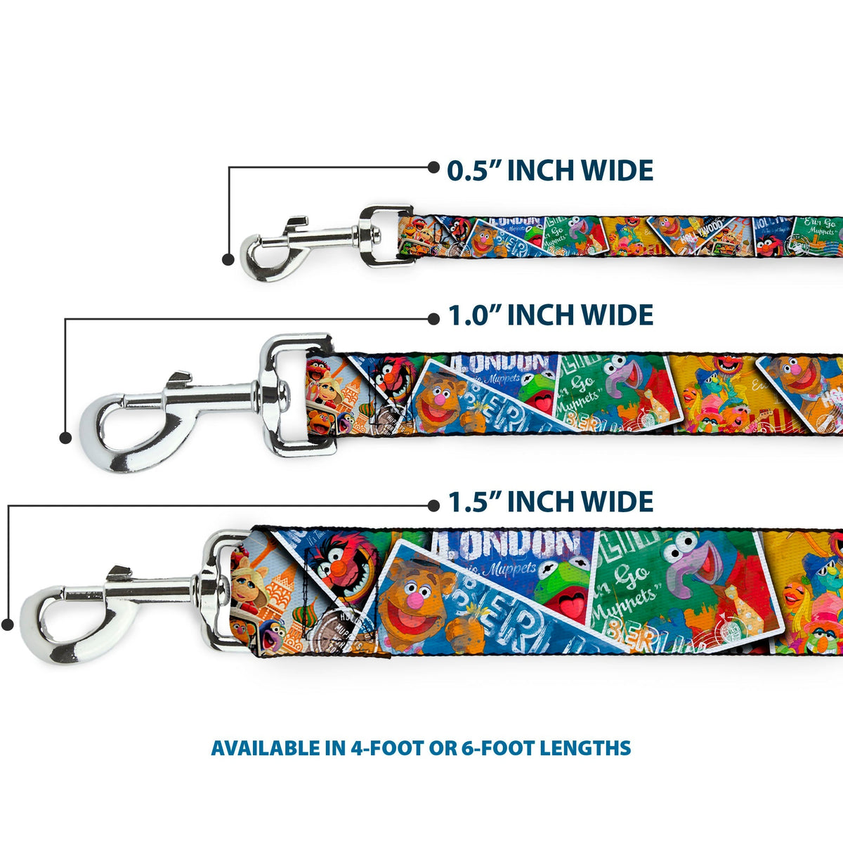Dog Leash - Muppets Postage Stamps Stacked 