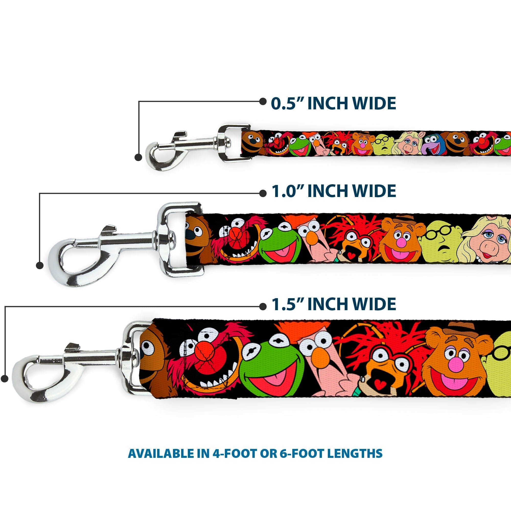 Dog Leash - Muppets Faces Black 