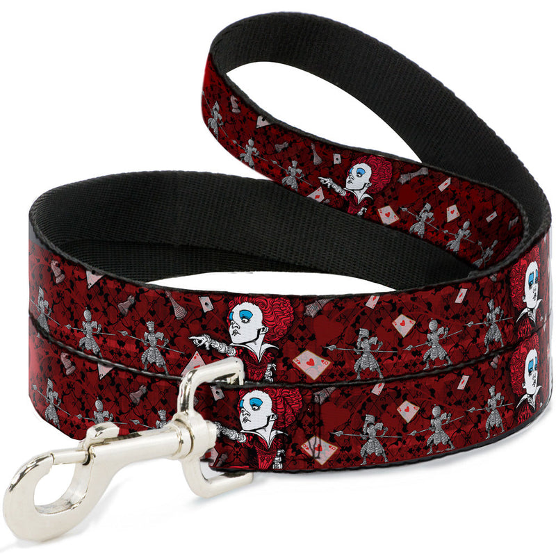 Dog Leash - Queen of Hearts Poses/Hearts/Cards Reds/Black 