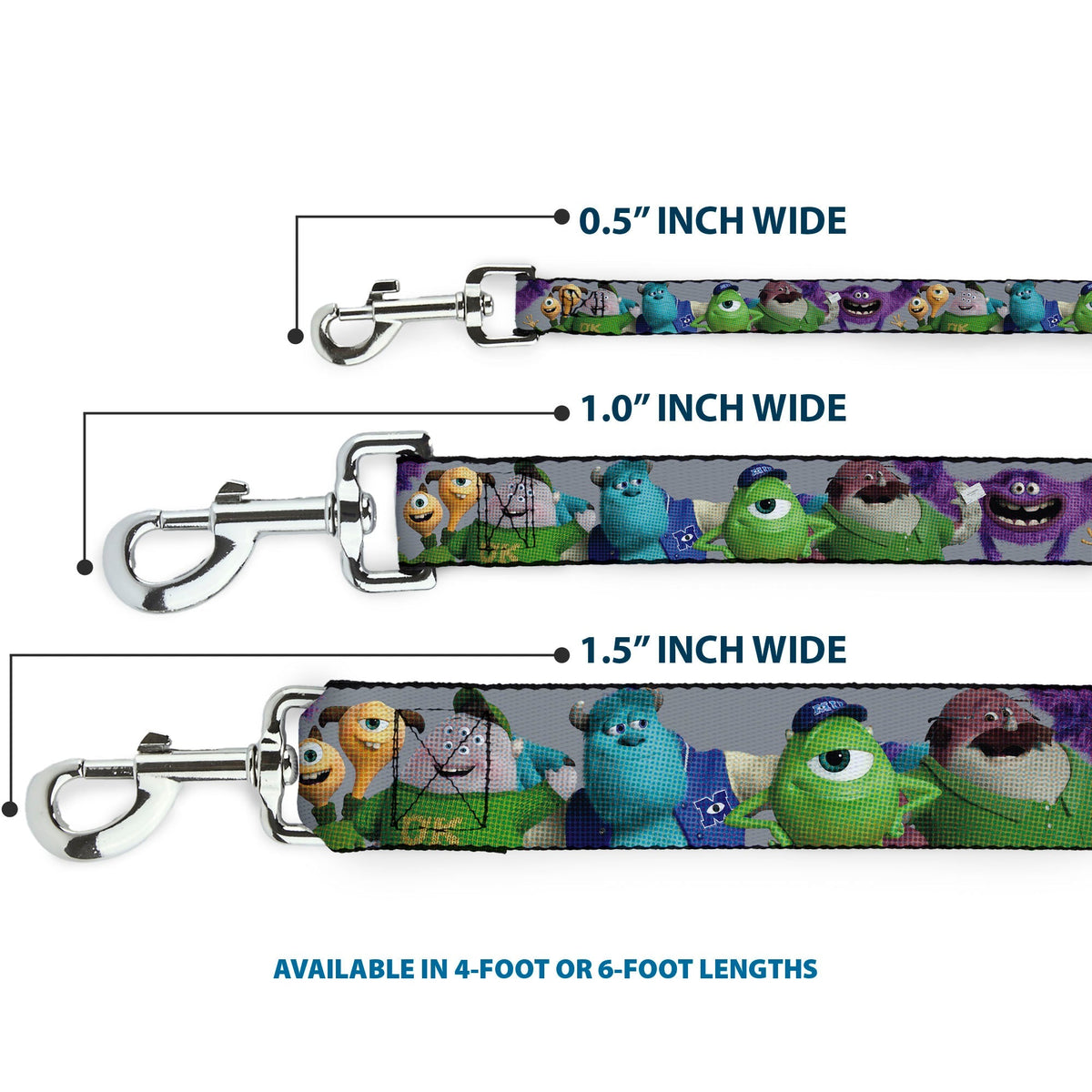 Dog Leash - Monsters University Character Lineup Gray 