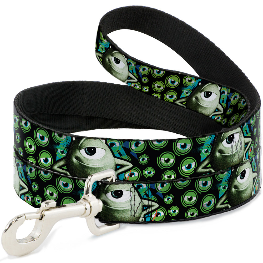 Dog Leash - Mike Poses/Eyeballs Black/Greens 