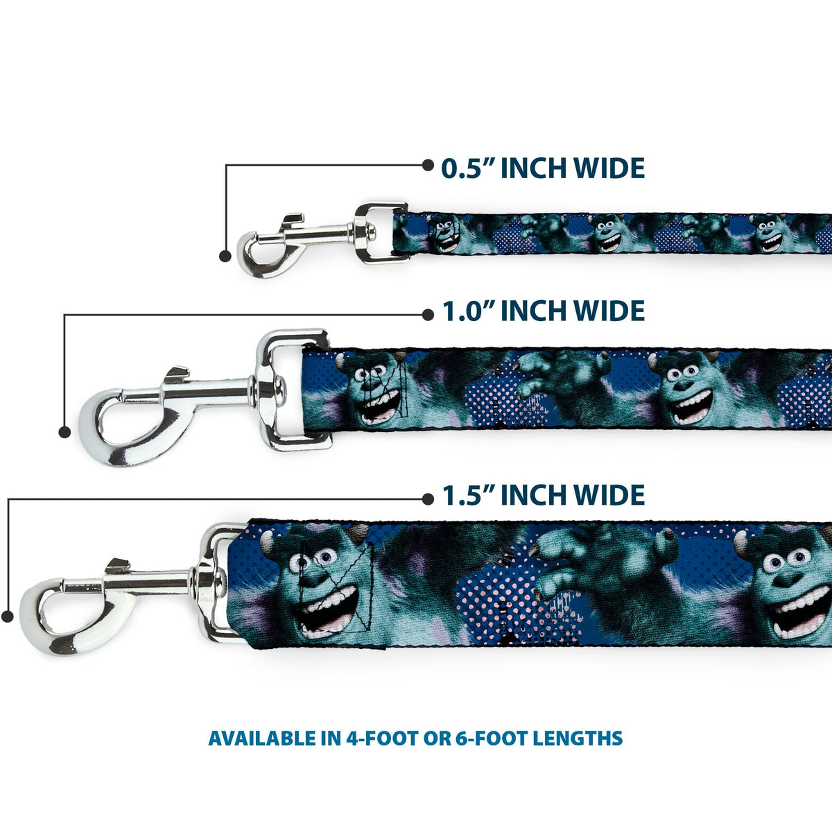 Dog Leash - Sulley Scare Pose/Dots Blues/White 