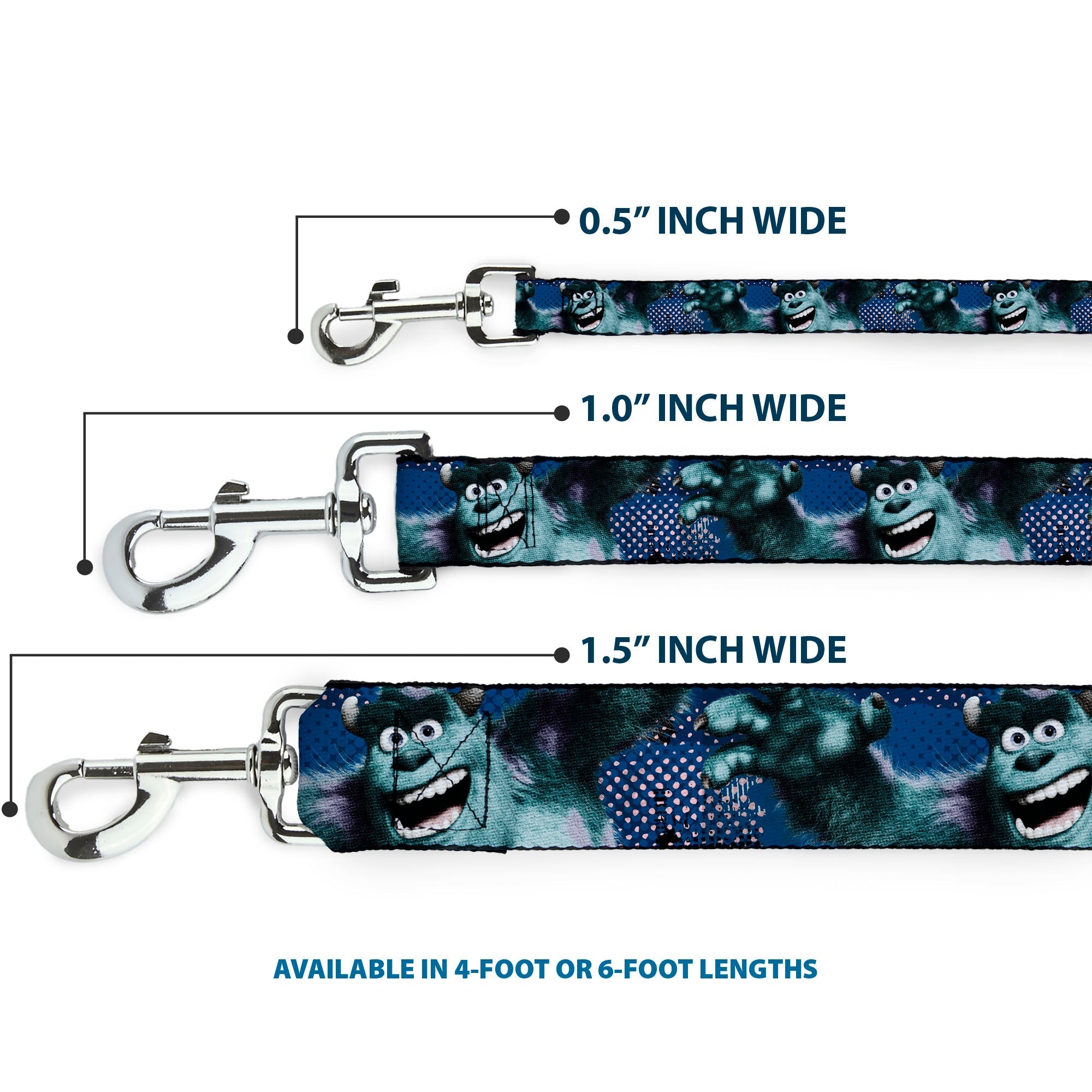 Dog Leash - Sulley Scare Pose/Dots Blues/White 