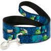 Dog Leash - Monsters University Sulley & Mike Poses/Checkers Blue