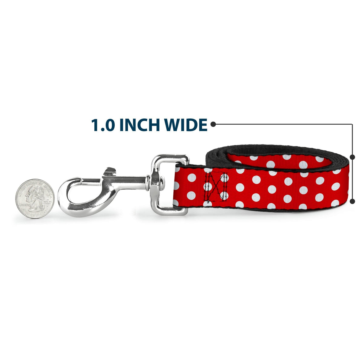 Dog Leash - Minnie Mouse Polka Dots Red/White 