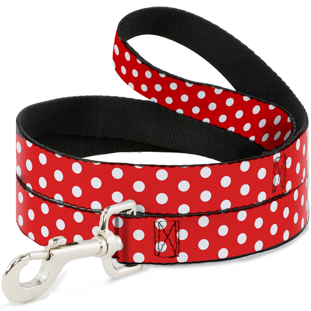 Dog Leash - Minnie Mouse Polka Dots Red/White 