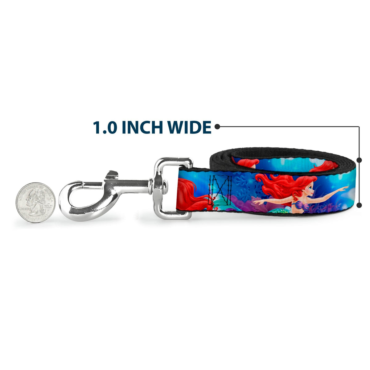 Dog Leash - Ariel Vivid Underwater Sparkle Poses/Castle 