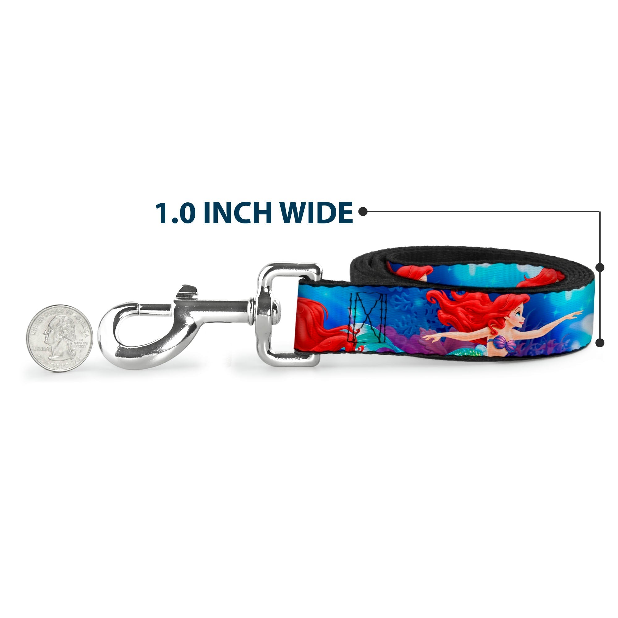 Dog Leash - Ariel Vivid Underwater Sparkle Poses/Castle 