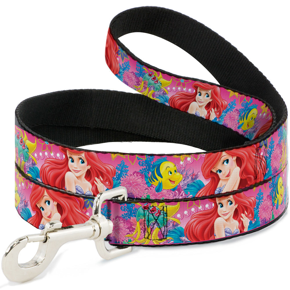 Dog Leash - Ariel/Flounder/Fish Trio Poses Pinks 