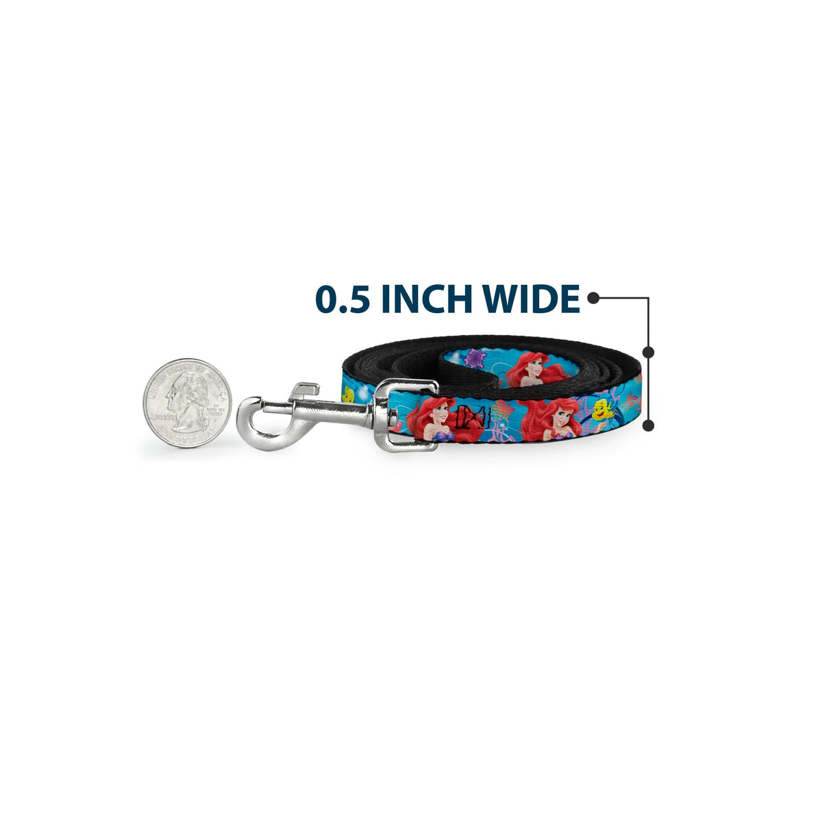Dog Leash - Ariel & Flounder Vivid Underwater Poses 