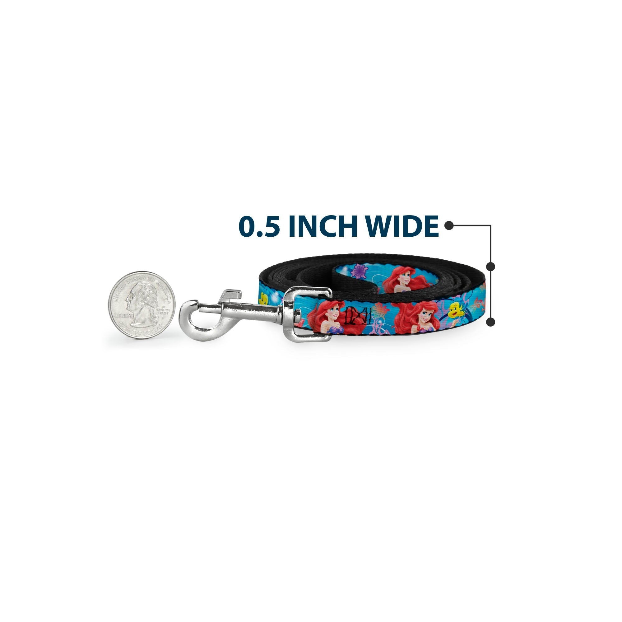 Dog Leash - Ariel & Flounder Vivid Underwater Poses 