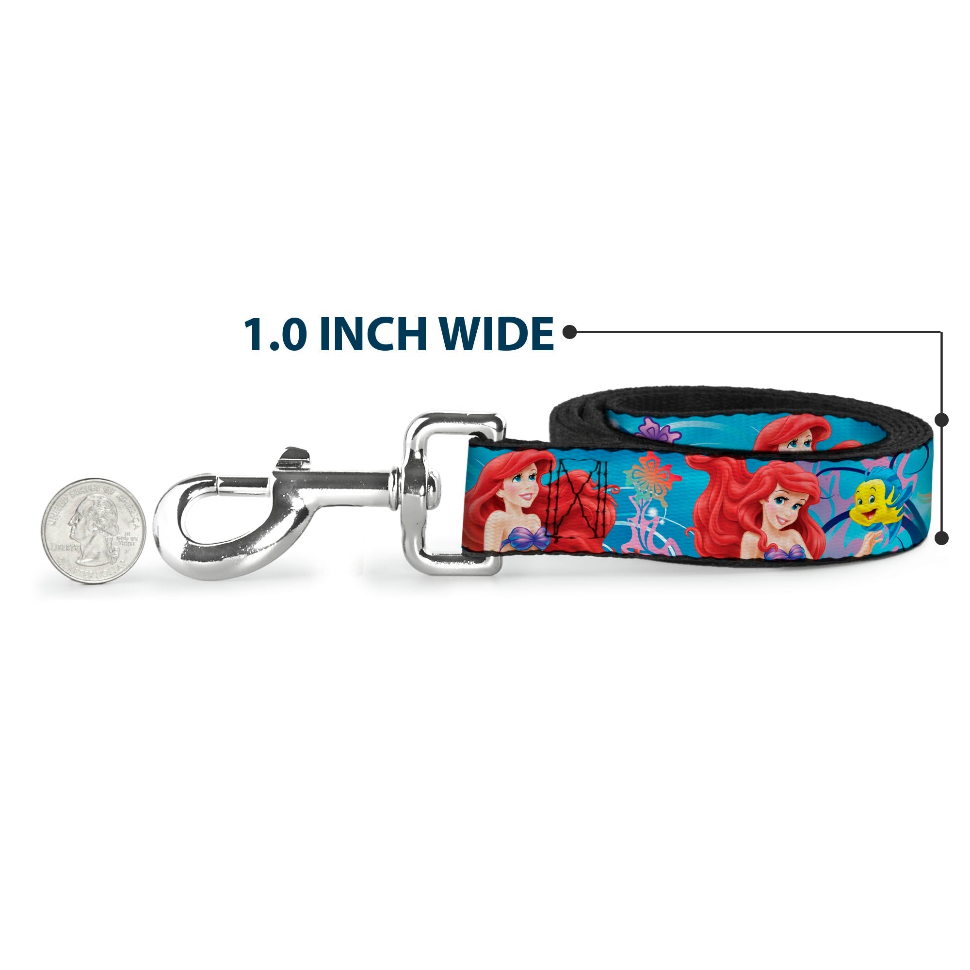 Dog Leash - Ariel & Flounder Vivid Underwater Poses