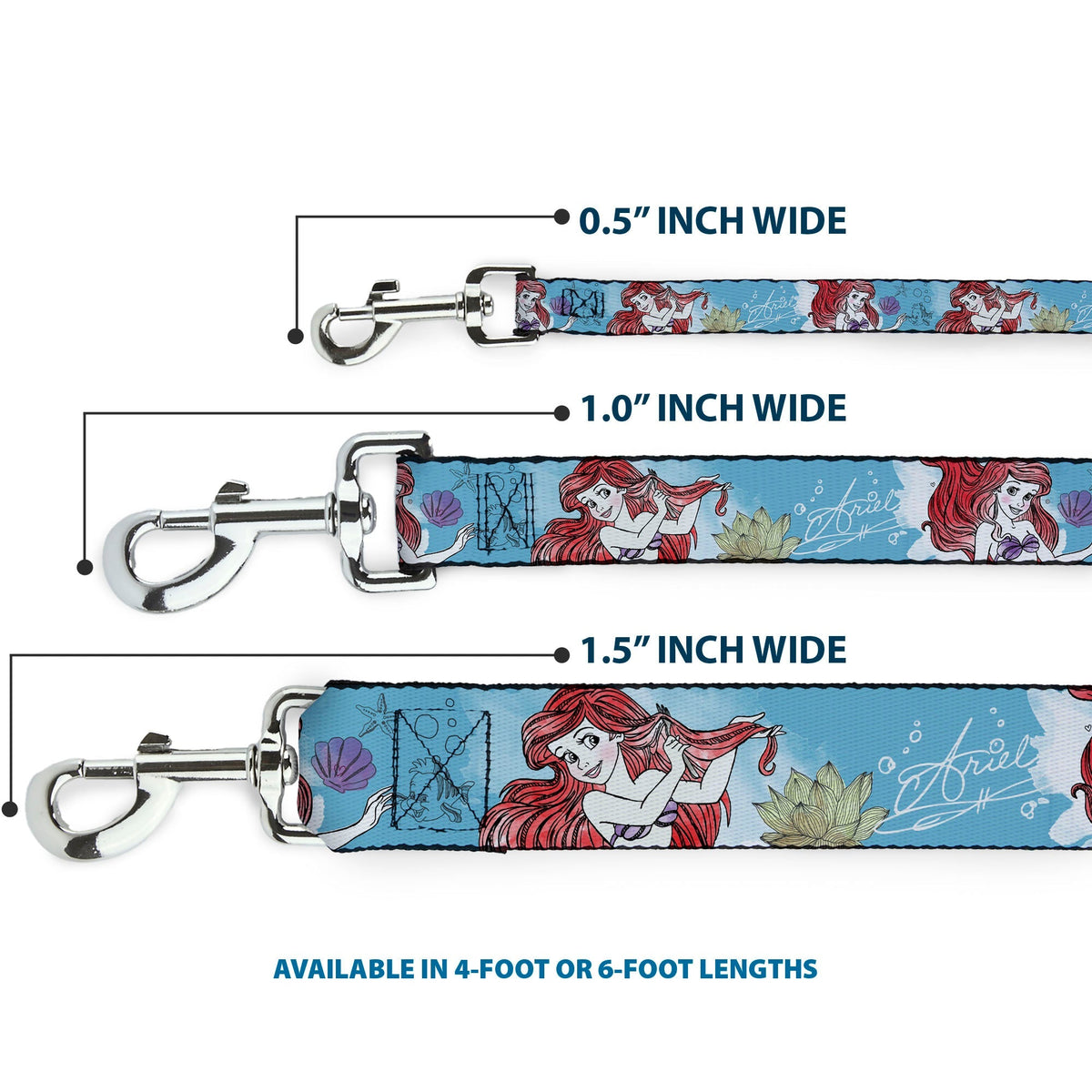 Dog Leash - ARIEL Sketch Poses Blues/Lavender 