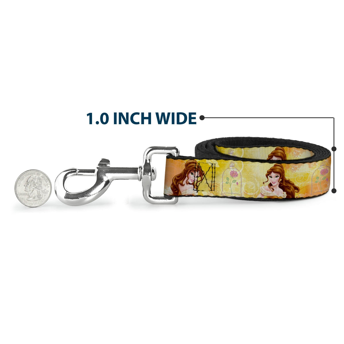 Dog Leash - Belle Poses/Enchanted Rose/Story Script Yellow/Pinks 