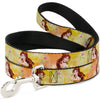 Buckle-Down Disney Beauty and the Beast Belle Poses & Enchanted Rose & Story Script Dog Leash