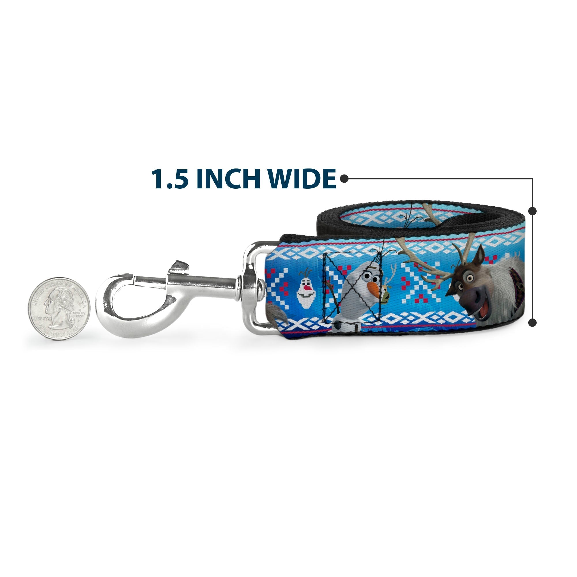 Dog Leash - Olaf/Snowflakes Stitch Blues/White 