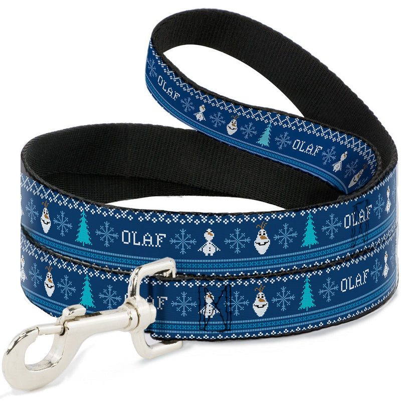 Dog Leash - Olaf/Snowflakes Stitch Blues/White 