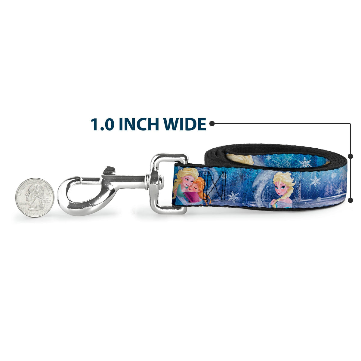 Dog Leash - Frozen Elsa the Snow Queen Poses/Snowflakes 
