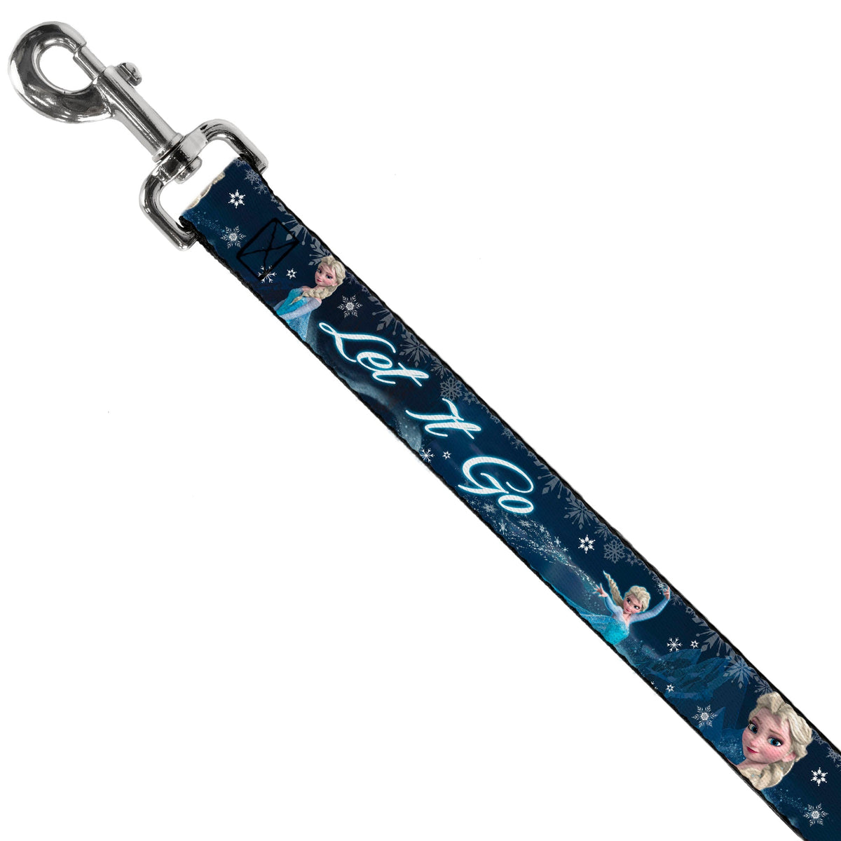 Dog Leash - Elsa the Snow Queen Poses/Snowflakes LET IT GO Blues/White 